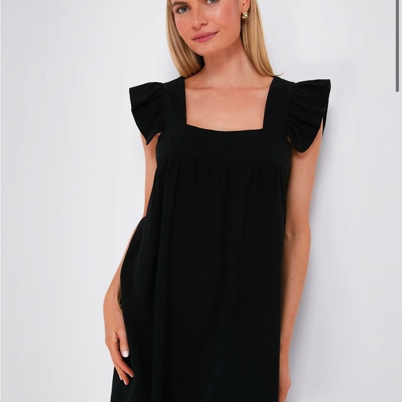 NWT Tuckernuck Pomander Place Black Hazel Flutter Sleeve Dress, M or L - Picture 2 of 12